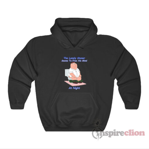 The Lonely Stoner Seems To Free His Mind At Night Hoodie