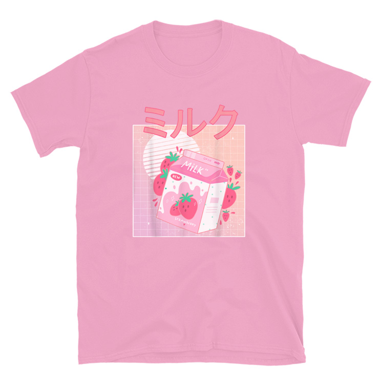 Japanese Kawaii Strawberry Milk Shake T-Shirt - Inspireclion.com