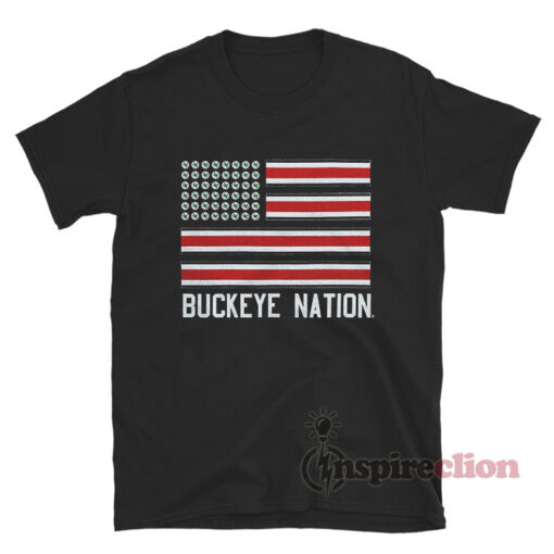 Ohio State University Buckeye Nation Flag T-Shirt