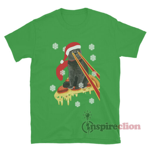 The Guardians Of The Galaxy Drax Pizza Cat Laser Eyes Christmas T-Shirt