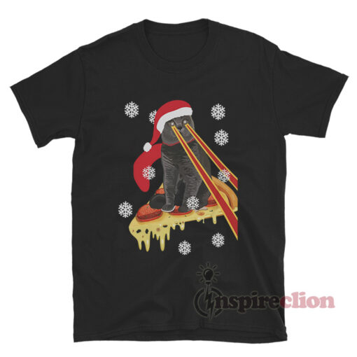 The Guardians Of The Galaxy Drax Pizza Cat Laser Eyes Christmas T-Shirt